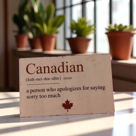 Other - Canadian Definition Sign with Maple Leaf